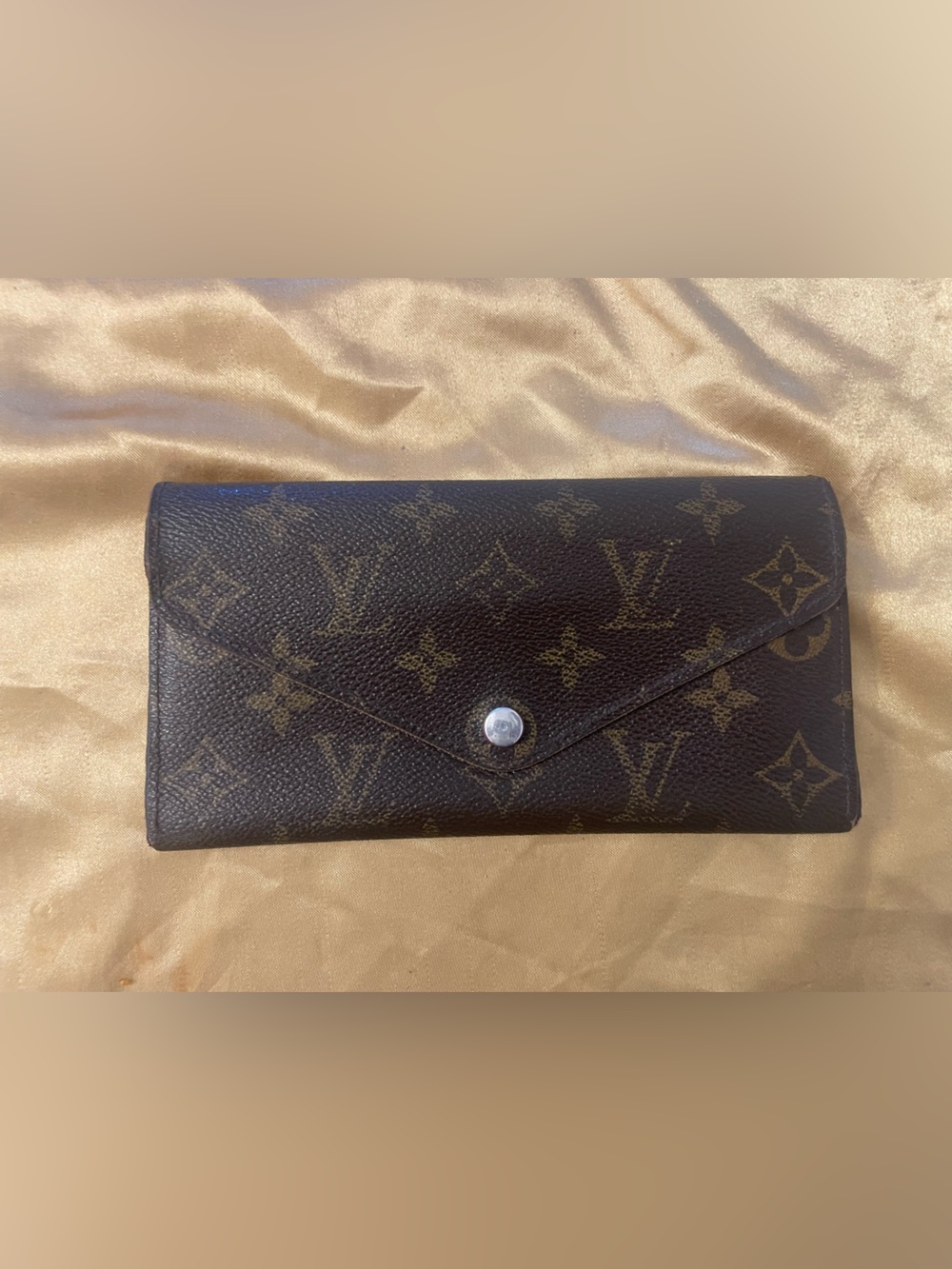 Louis Vuitton Monogram Canvas Envelope Clutch in Dark Brown and Red